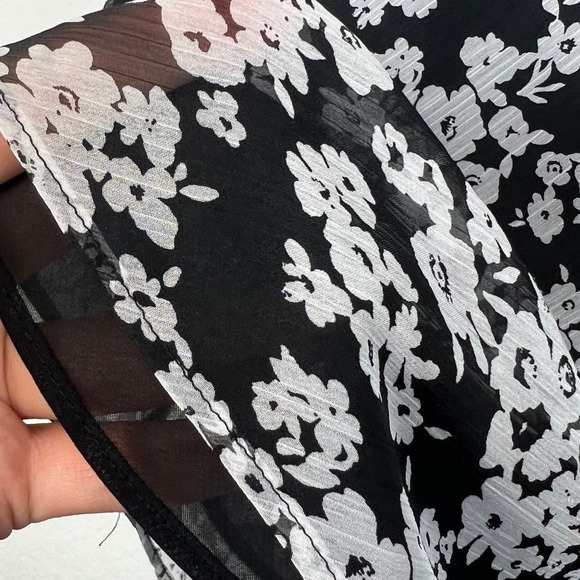 Ralph Lauren Floral Sheer Chiffon Blouse LRL Large Y2K Fairy Whimsigoth Western - Picture 4 of 8